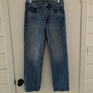 American Eagle Outfitters Women's Blue Straight Leg Jeans